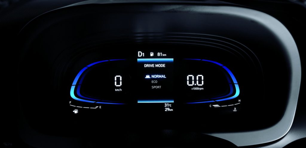 Cụm đồng hồ kỹ thuật số và chế độ lái trên Hyundai Venue